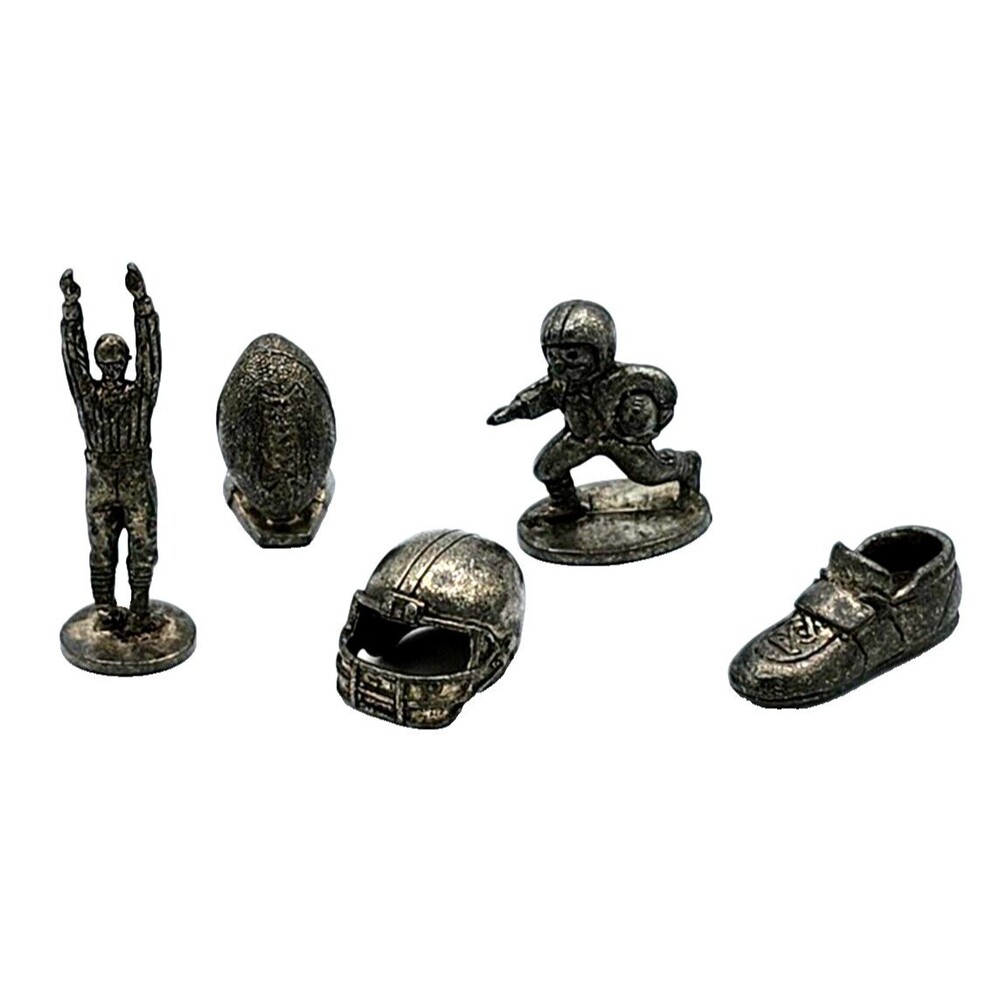 Lot of 5 Monopoly NFL Football 1998 Metal Game Player Tokens Replacement Pieces